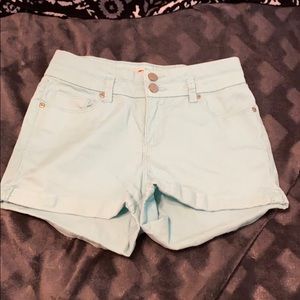 Light blue jean shorts
